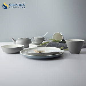 Nordic Grey Bottom White Round Ceramic Restaurant Dinner Plate Porcellana <span class=keywords><strong>Ristorante</strong></span> <span class=keywords><strong>Bianchi</strong></span> Gourmet in Porcellana - Product Image 6