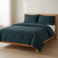 Literie en coton doux luxueuse 300TC Ensemble de housse de couette moderne élégant sans plis pour chambre principale Qualité hôtelière Confort