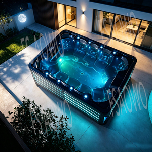 Jacuzzi Azul con Certificado Americano, Hidromasaje con Fuentes, Paneles Laterales Independientes con LED, Spa para Pies - Product Image 4