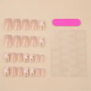 Coccinelle Faux Ongles Acrylique Épais Pour Filles Fournitures Pas Cher Prix Ongles Nouvelle Mode Amande Bébé Faux Ongles