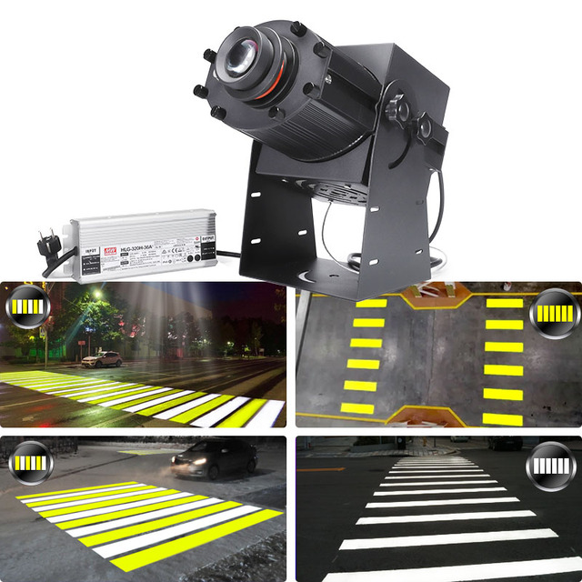 Sidewalk High Power Zebra Crossing Logo Custom Projection Light Led Gobo Projector IP65 Rated for Safety Warning