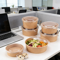 Gobelets à soupe en papier écologiques personnalisés à paroi simple, jetables, de qualité alimentaire, imprimés UV, assiettes et bols en papier pour emballage alimentaire