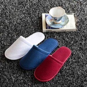 Pantoufles d'hôtel douces confort invité bout fermé lavable utilisation intérieure idéale pour les voyages en spa <span class=keywords><strong>et</strong></span> l'hospitalité - Product Image 3