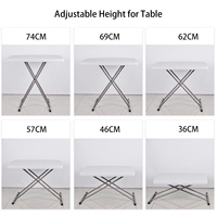 Table pliante réglable GodsWord, table en plastique de 30 pouces avec cadre en acier, table utilitaire pliable robuste pour ordinateur portable