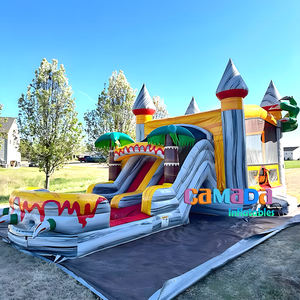 Château gonflable de videur de dinosaure de Dino avec la piscine d'eau et le toboggan <span class=keywords><strong>pour</strong></span> la partie d'arrière-cour inclut le ventilateur <span class=keywords><strong>pour</strong></span> la location - Product Image 4