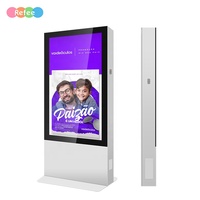 Écran d'affichage numérique LCD tactile étanche IP67 en acier inoxydable 55 65 75 pouces pour kiosque extérieur, support de sol, signalisation, publicité