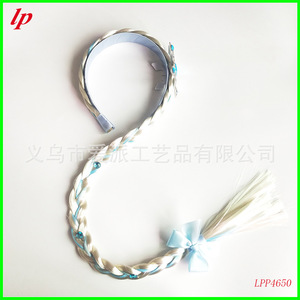 Frozen 2 <b>Braided</b> Wig With Snowflake <b>Accessory</b> Elsa Princess Wig LPP4650 Synthetic Kanekalon Fiber Glueless - Product Image 4