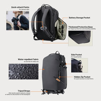 Sac Photo Portable en Polyester, Sac à Dos Double Épaule avec Fermeture Éclair 22/16L pour Appareils Numériques, Caméra, Drone, Prise de Vue Créative Quotidienne