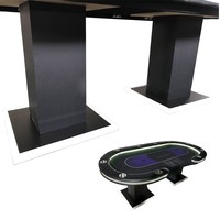 Table de poker Texas Hold'em de luxe avec éclairage LED, design couleur personnalisé, 110V ou 220V, pour 10 joueurs, avec plateau repas, en promotion