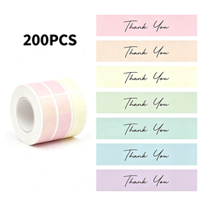 Etiquetas Adhesivas de Agradecimiento en Rollo, Papel Kraft, Resistentes al Agua, Decoración Festiva para Regalos, Fabricante - Product Image 1
