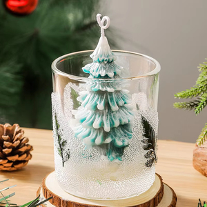 Aikun Venda Quente Personalizado Fragrância Handmade 3d Árvore De Natal Velas Festivas Atmosfera e Decoração De Vidro Jar - Product Image 3