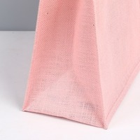 Sac de courses en jute rose personnalisé, épais, en toile de jute, réutilisable, pour les courses, les cadeaux, la plage