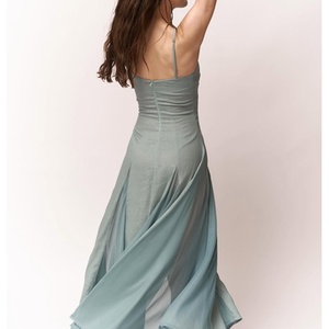 Nouvelle arrivée, robe de soirée maxi pour femme, personnalisée, décontractée, naturelle, sexy, à découpes, douce et confortable, fermeture éclair au dos - Product Image 2