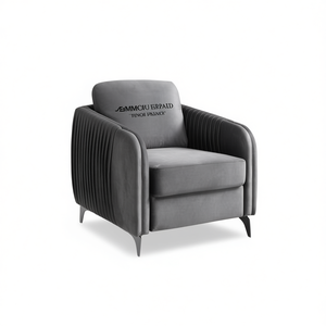 Poltrona Hathaway da 32 Pollici in Velluto Grigio, Moderna e Chic, per Soggiorno - Product Image 1