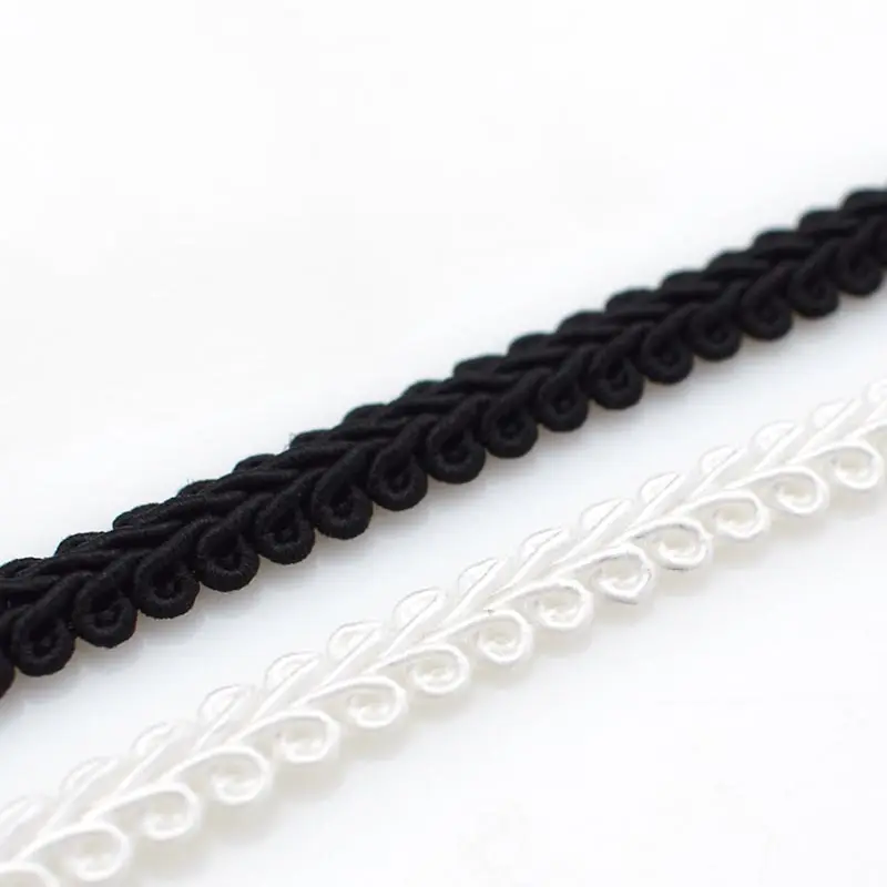 Deepeel C6-10 0.7センチメートルClothes Sewing Accessories Trim Ribbon Centipede Braided Knitted White Black Cotton Lace