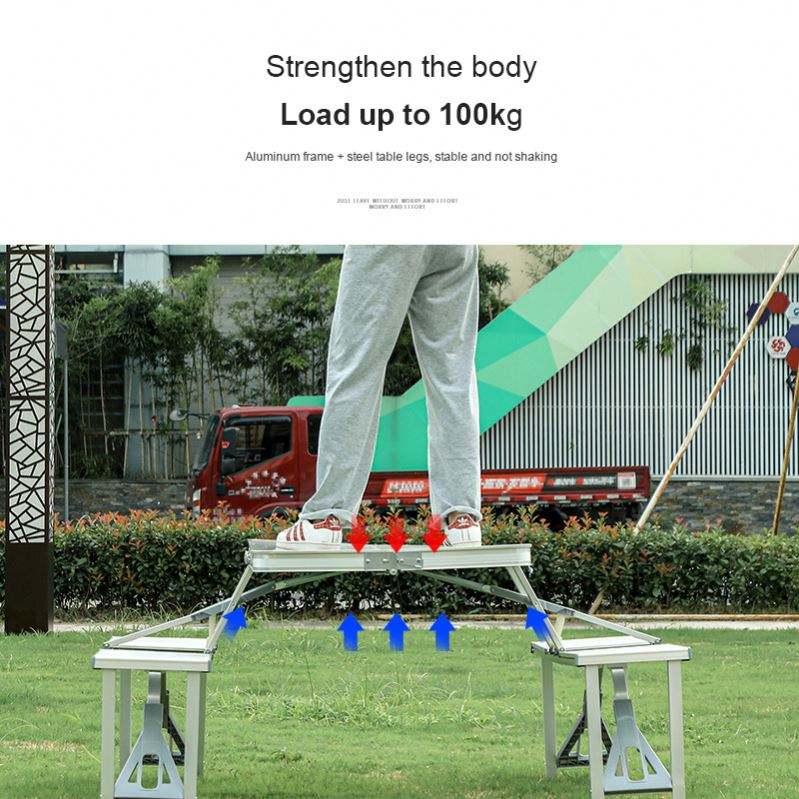 VEVOR Tavolino Da Campeggio Spiaggia Pieghevole Portatile In Acciaio Massima Capacità 25kg Per - Foto 6