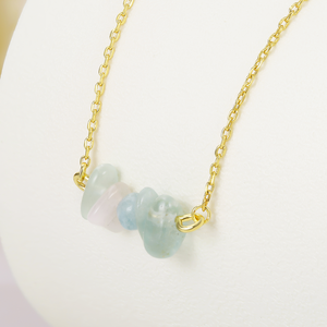 Collar de piedra Natural Halskette, collar de piedras curativas de cristal chapado en oro de 14K/18K, collar con colgante de cuarzo rosa, joyería - Product Image 5