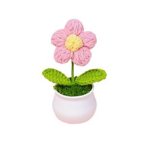 Flor de imitación de lana tejida, pequeño regalo para el Día de San Valentín, flor de pompón, decoración de escritorio, recuerdo - Product Image 5