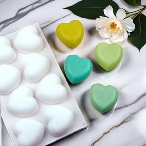 Heart Shaped <b>Silicone</b> Mold 8 Cavities For <b>Baking</b> Cake Chocolate Mousse Valentine's Day Use - Product Image 3