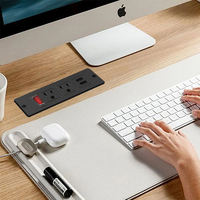 Multiprise encastrée dissimulée pour bureau de conférence avec deux prises CA et chargeur USB pour canapé, table intégrée, hôtel