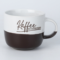 Tasse à café nordique en céramique demi-émaillée avec motif Kaffee, 4 couleurs, pour coffret cadeau
