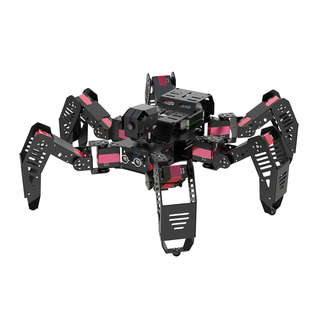 Hiwonder SpiderPi AI Vision Raspberry Pi Hexapod Robot Intelligent Servo Python Programming App Control Education Robotic Kits