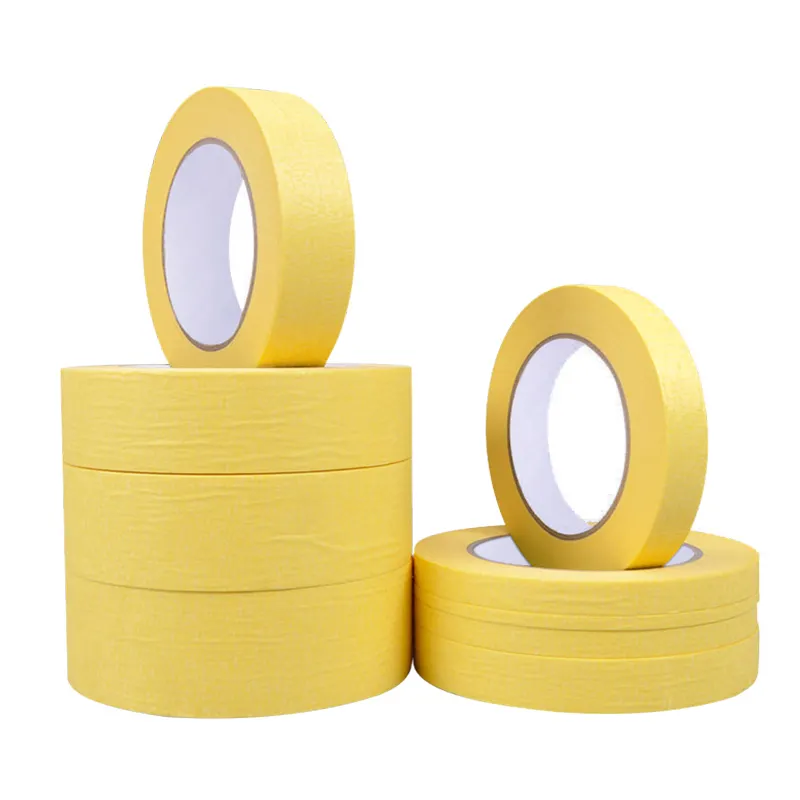 Wholesale No Glue Residue Crepe 80 Degree Automotive High Temperature Masking Paper Tape