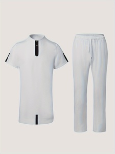 Abbigliamento africano per gli uomini Set 2024 maniche corte con bottone Top e Casual blu abito bianco abiti 2 pezzi <span class=keywords><strong>uomo</strong></span> Dashiki - Product Image 4