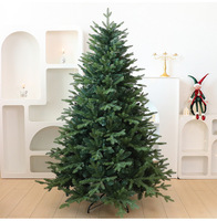 Künstlicher PE-Weihnachtsbaum mit dichten, realistischen Kiefernzweigen, verschiedene Größen, vorbeleuchtet mit warmen LED-Lichtern, für Innenräume, Zuhause, Partys und Feiertagsdekoration