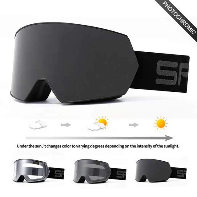 Photochromic Ski Goggles Polarized Anti-fog Lens Double Layer Winter Google Snowboard Goggles Snow Sports Sunglasses Custom Logo
