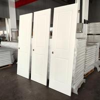Porte intérieure en bois pré-montée, à âme creuse, moulée, apprêtée blanche, 30x80'', 2 panneaux, pour maison, entrepôt américain