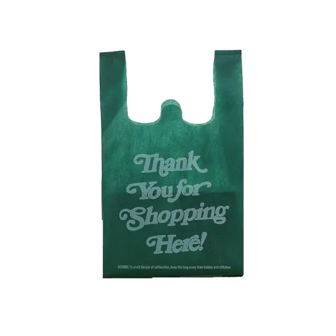 Оптовая продажа продуктовых нетканых овощей и фруктов сумка для переноски с собственным логотипом футболка для покупок упаковка для футболок