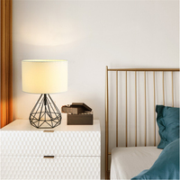 Lampes de table géométriques créatives rétro nordiques pour la décoration du salon, abat-jour en forme de tambour, lampe de chevet pour chambre à coucher, luminaires pour salle d'étude à domicile