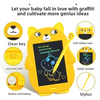 Tablette d'écriture électronique effaçable pour enfants, 8,5 pouces, motif chiot/chat mignon, en ABS, tableau noir de dessin