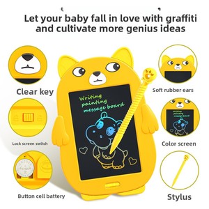 Tablette d'écriture électronique effaçable pour enfants, 8,5 pouces, motif chiot/chat mignon, en ABS, tableau noir de <span class=keywords><strong>dessin</strong></span> - Product Image 2