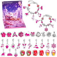 Weihnachts-Adventskalender Charm-Armband Bastelset für Mädchen DIY Santa Schneeflocke Emaille Fantasy-Schmuckset Modisches Kinder-Weihnachtsschmuckset