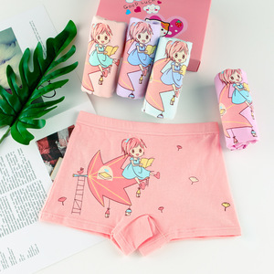 Детские хлопковые трусы/боксеры для девочек с мультяшным принтом, размеры M-4XL, оптом, производство Китай - Product Image 1