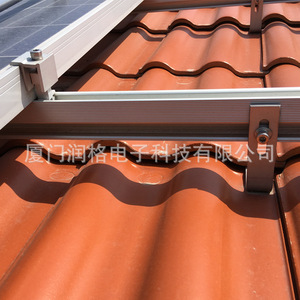 Système de montage solaire, rail en aluminium type H 30x40mm anodisé pour installation sur toit en tuiles - Product Image 1