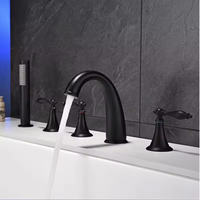 Robinet de baignoire noir mat avec main de douche
