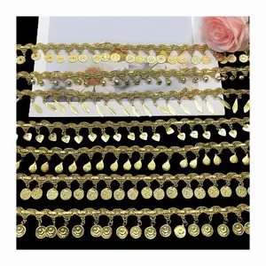 cheap garment accessories S wave lace ribbon gold braided diy costume dress craft textile sewing decorations upholstery trimming