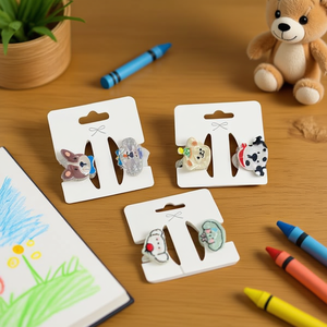 Fermagli per Capelli per Bambini Serie Cuccioli 5,5cm Design Cartone Animato in Plastica per Uso Quotidiano Confezione in Cartone di Alta Qualità - Product Image 2