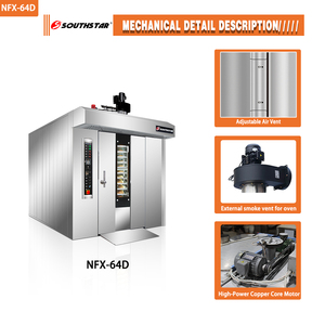 Horno Rotatorio Comercial <span class=keywords><strong>de</strong></span> Alto Rendimiento Marca Southstar con 2 Carros, 64 Bandejas, Acero Inoxidable, Control Preciso <span class=keywords><strong>de</strong></span> Temperatura - Product Image 4