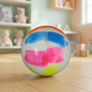 Colorful Plastic Cricket <b>Ball</b> with Orange Blue Pink Yellow Stripes Durable Outdoor Play Equipment Casual Style - Product Image 3