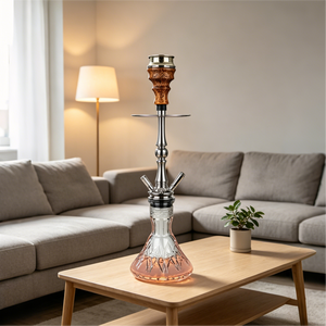 Chicha portable de luxe avec base en verre mat, ensemble de chicha en acier inoxydable de 65 cm, stylo chicha arabe pour bars et boîtes de nuit - Product Image 3