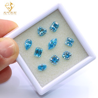 Vente en gros de pierres de moissanite en vrac, taille radiant étincelante, couleur aigue-marine plaquée, diamant moissanite 3*5mm-9*11mm, livraison rapide