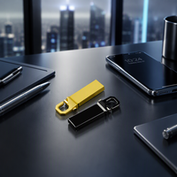 Clé USB Métallique Personnalisée avec Logo, Interface 2.0, Capacités 1 Go, 2 Go, 4 Go, 8 Go, 16 Go, 32 Go, 64 Go, Marque OEM/ODM, Garantie 5 Ans, Vente en Gros
