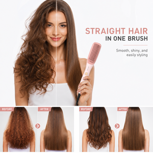 NEW Factory PTC Ceramic Hair Straightener <b>Brush</b> Portable Electric Fast Heating Íons Negativos <b>Smooth</b> Hair Straighteners - Product Image 1