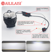 AILILAISI Nouveau projecteur de voiture 3 pouces à triple lentille Bi-LED avec faisceau large longue portée pour la mise à niveau des phares automobiles