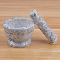 Ensemble mortier et pilon de broyeur de marbre naturel de grande taille de haute qualité