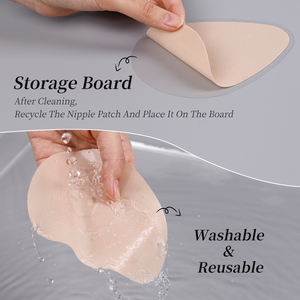 XR082 femmes dissimuler les mamelons forme d'eau larme Push up seins lavable Reusa mamelon couverture avec feuille de rangement une pièce - Product Image 1